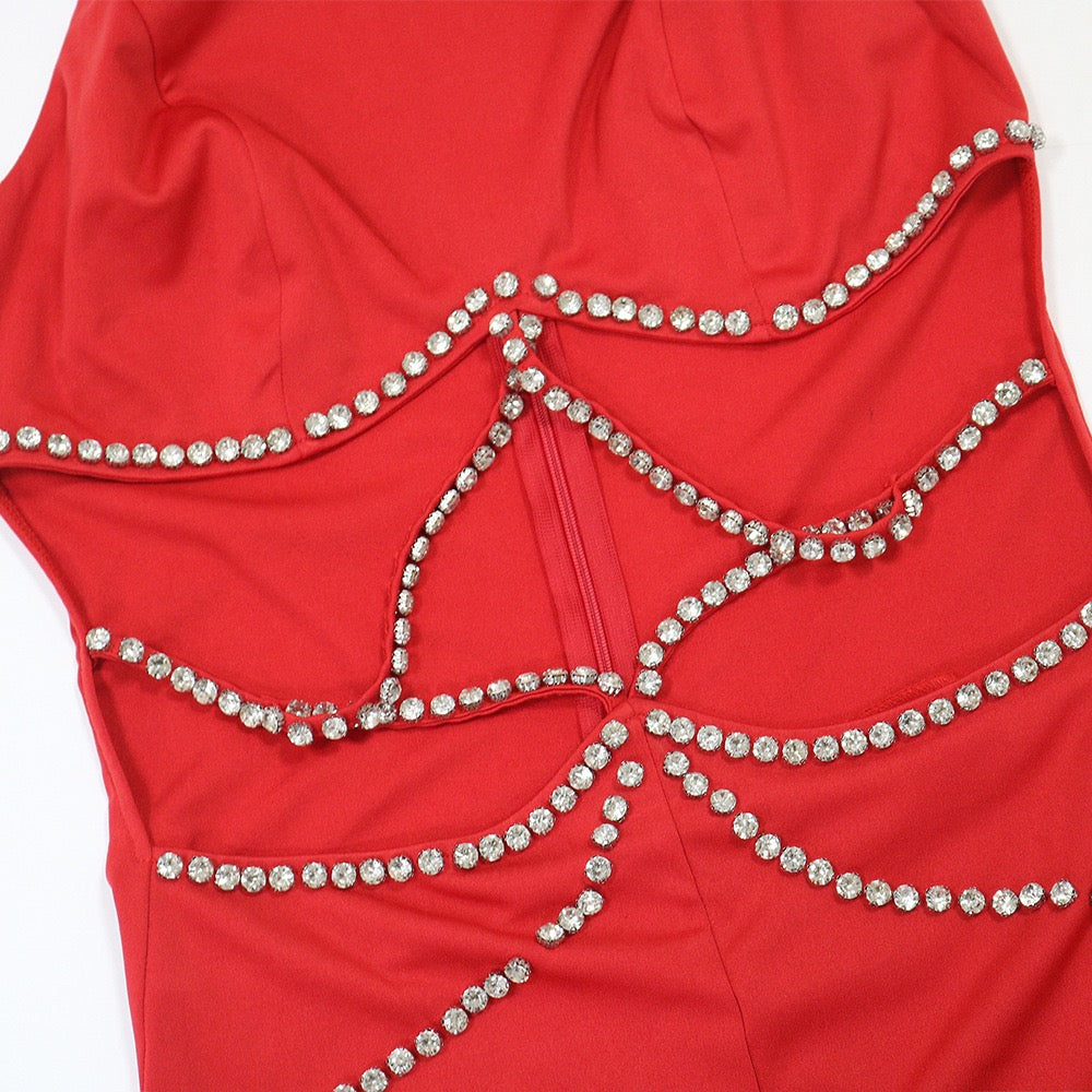 Women Rhinestone Sexy Cut Out Two Piece Pants Bandage Set 2026 Celebrity Fashion Women Stage Outfit