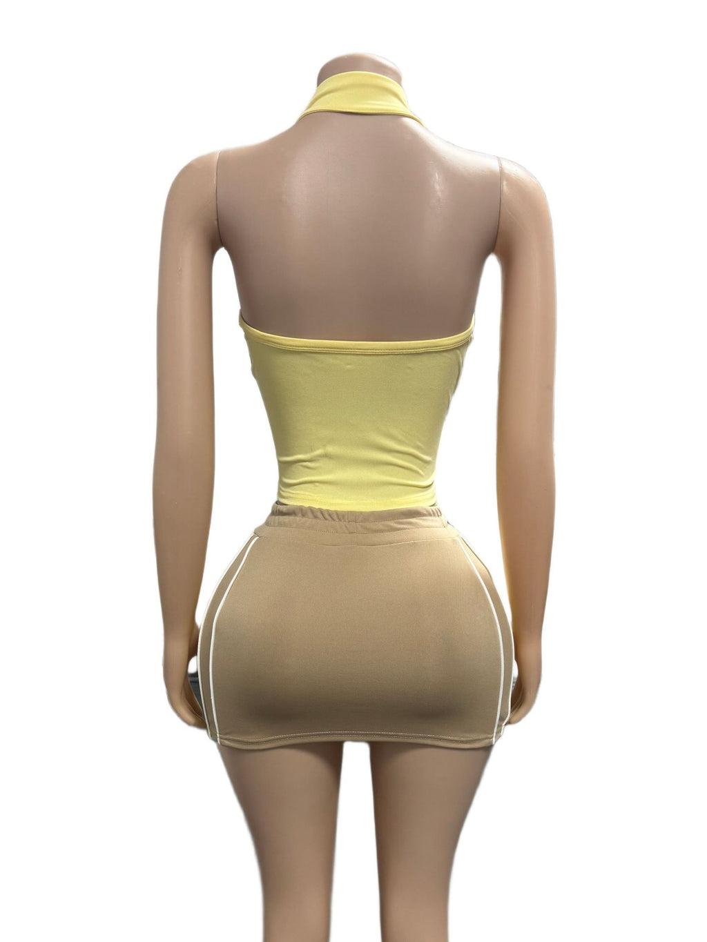 Women Summer Color Patchwork 2 Piece Set
Sleeveless Zipper Crop Top and Skirt Fashion Streetwear Suit