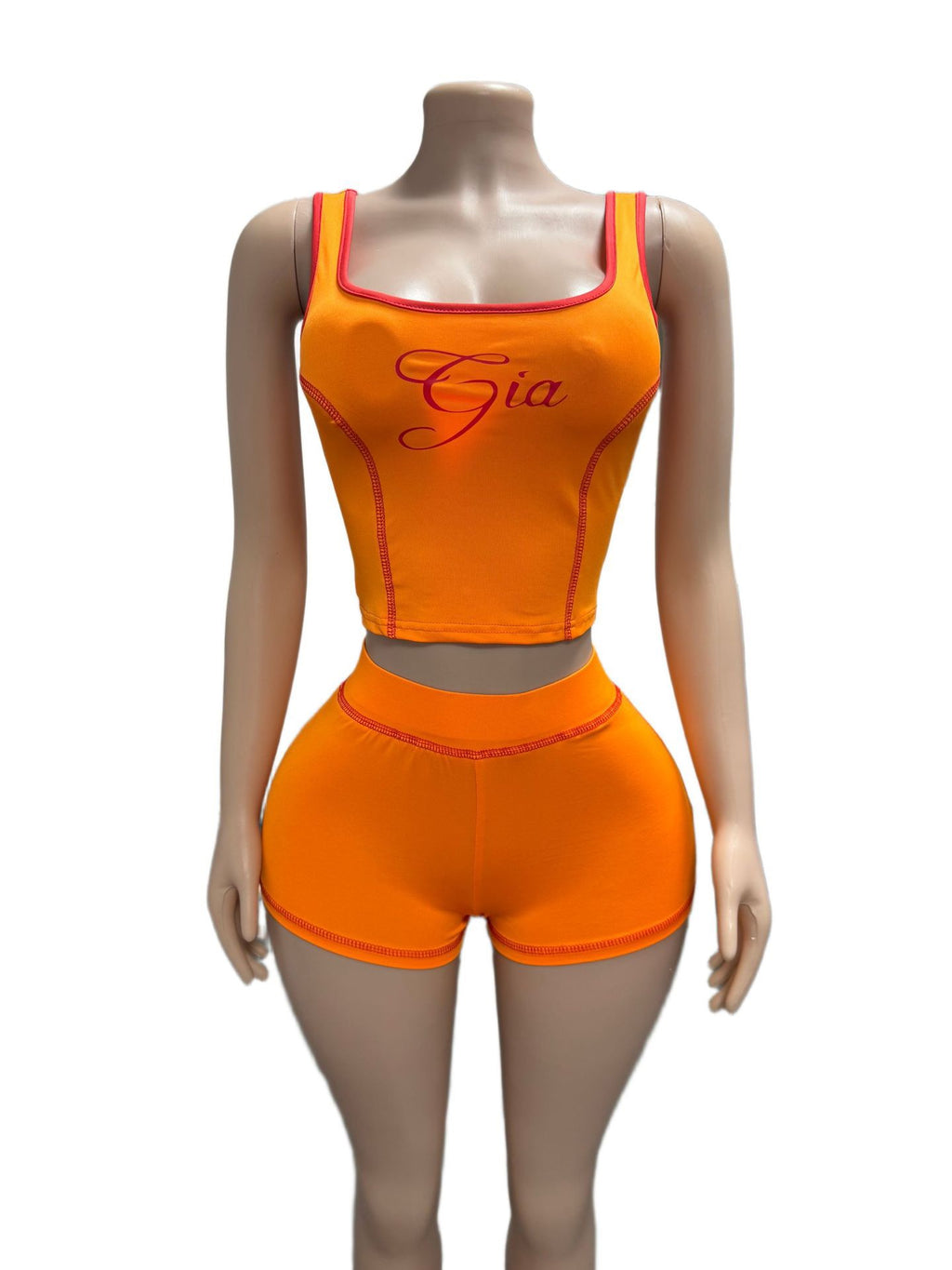 Black printed fitted round-neck tank top and short pants two-piece fashionable set for women