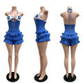 Knitted Crochet Ruffle Halter Tie up Hollow Out Rompers Women Sexy Backless V-neck Sleeveless Skinny Beachwear
Playsuit