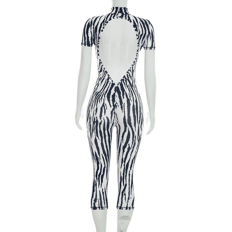 Women Print Short Sleeve Jumpsuit 2026 Summer Street Sexy Party Vacation One Piece Overall