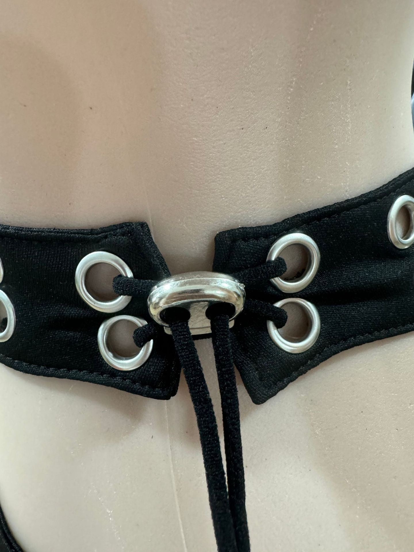 Sexy PU Leather Rivets Hollow Two Piece Sets Women Spaghetti Strap Bandage Crop Top and Mini Skirts Outfits