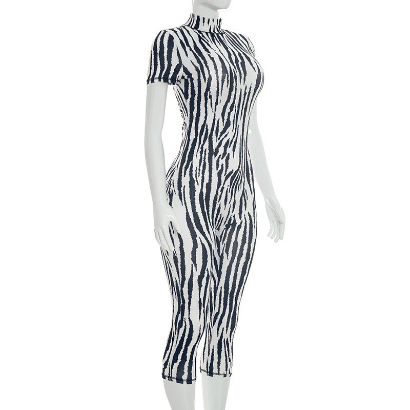 Women Print Short Sleeve Jumpsuit 2026 Summer Street Sexy Party Vacation One Piece Overall
