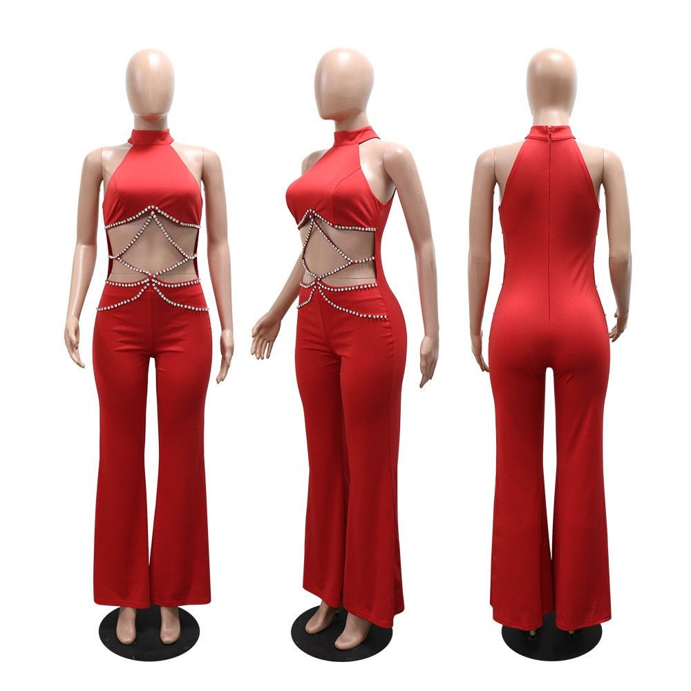 Women Rhinestone Sexy Cut Out Two Piece Pants Bandage Set 2026 Celebrity Fashion Women Stage Outfit