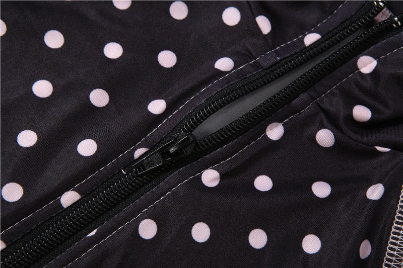 Letter Polka Dot Print 2 Piece Outfit Half Zip Crop Top and Biker Shorts Set 2026 Summer Women Streetwear Outfit