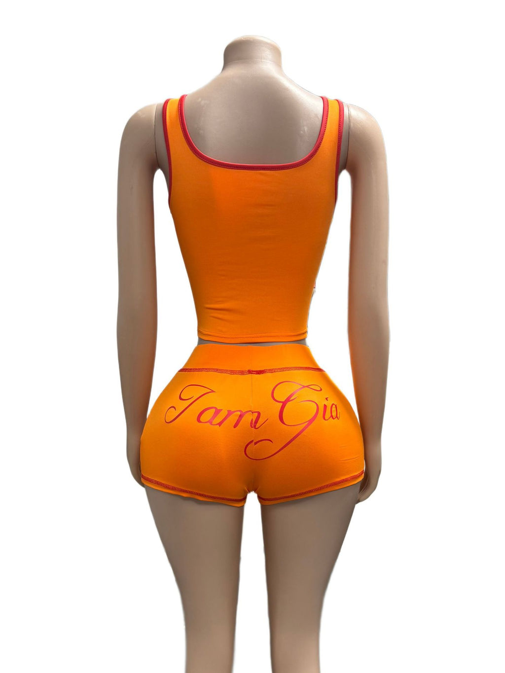 Black printed fitted round-neck tank top and short pants two-piece fashionable set for women