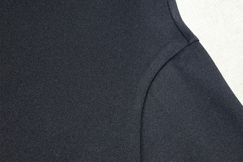 High-waisted dress with a straight neckline