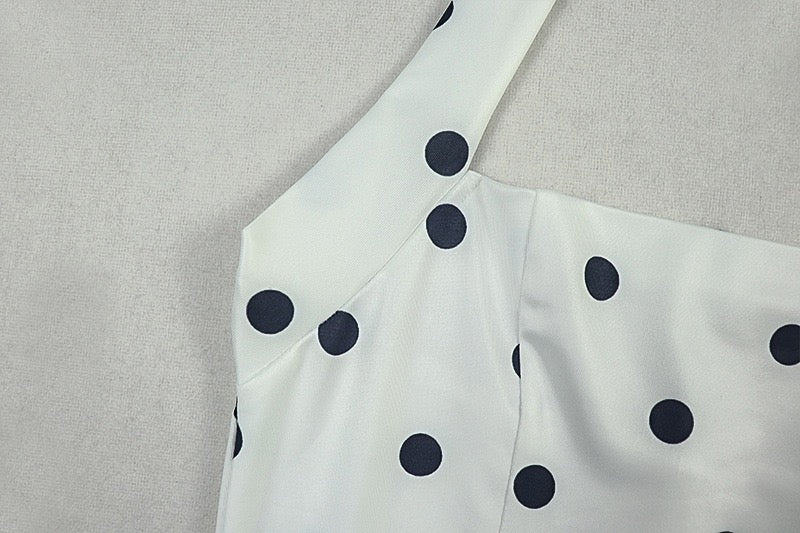 A-line dress with waist cinching and pleats