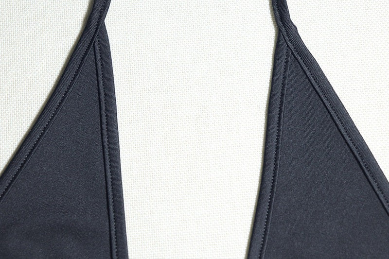Women's deep V-neck sexy halter top solid-color dress with pleats, street style, unique short hip-hugging