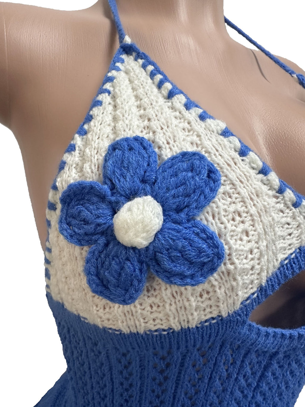 Knitted Crochet Ruffle Halter Tie up Hollow Out Rompers Women Sexy Backless V-neck Sleeveless Skinny Beachwear
Playsuit