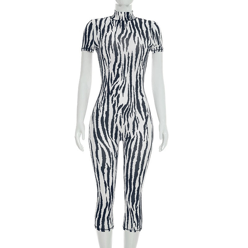 Women Print Short Sleeve Jumpsuit 2026 Summer Street Sexy Party Vacation One Piece Overall